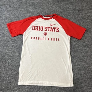 T-shirt maglietta Nike Ohio State Buckeyes uomo taglia media M scarlatta e grigia calcio - Foto 1 di 7