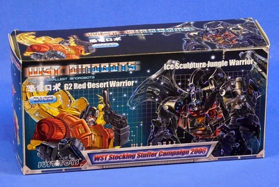 WST TRANSFORMING DINOSAUR ROBOTS RED DESERT WARRIOR ICE SCULPTURE JUNGLE WARRIOR - Image 1 of 4