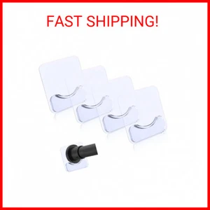 Adhesive Shower Curtain Rod Holder, 4 Pcs Tension Rod Holders, No Drilling | Inv - Picture 1 of 2