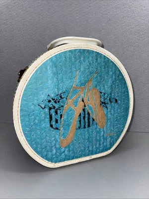 Vintage Luce Blue Child's Ballet Shoe Case Luce With Handle 1950s - Image 1 of 4