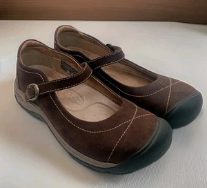Keen Presidio II Buckle Mary Jane Brown Leather Shoes Womens Size 9 Comfort - Picture 1 of 9