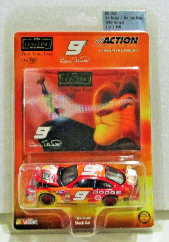 Bill Elliott Dodge Dealers The Lion King Dodge 2003 acción 1:64 #9 rojo intrépido Foto 1 de 1