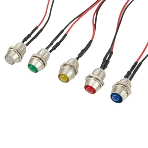 5x 12V DC Car Boat LED Indicator Light Dashboard Panel Warn Alarm Safety Lamp - Picture 1 of 12