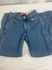 Girls Levi’s 550 Relaxed Fit Straight Jeans Size 14 Blue Cotton 5 Pocket Denim - Picture 1 of 3