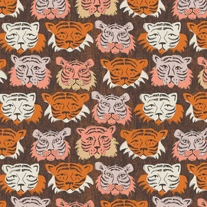 Tela Feline Drive BELICE Cara de Tigre Orgánica LIENZO 58" Ancho - Se Vende por Yarda - Imagen 1 de 6