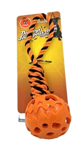 FOFOS Dog Jack O' Lantern on Rope Pull Tug Toy Heavy Duty Halloween - Picture 1 of 2