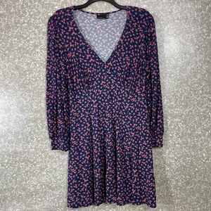 ASOS Design Women's Blue Floral Cottagecore Babydoll Prairie Dress - Size 14 - Picture 1 of 7