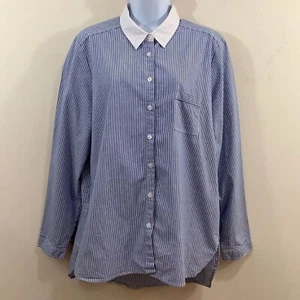 Zac & Rachel Striped Button Down Shirt Women's Size XL - Picture 1 of 8