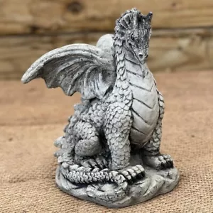 Sitting Dragon Figure Concrete Garden Sculpture Outdoor Dragon Statue "9 - Picture 1 of 9