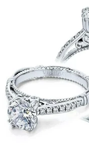 VERRAGIO 14K White Gold Engagement Ring CZ Center New!, Size 6, Parisian-101M - Picture 1 of 7