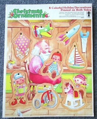  8 Colorful Holiday Decorations Printed on Both Sides  Puzzle Board 1980 -A-16 - Image 1 of 4