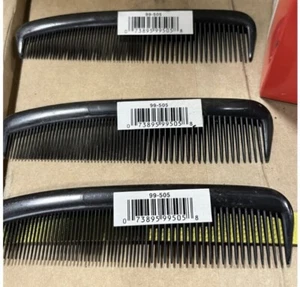 5" Black Hair Comb Pocket Size Plastic Flexible Combs, Pack of 24 - Picture 1 of 3