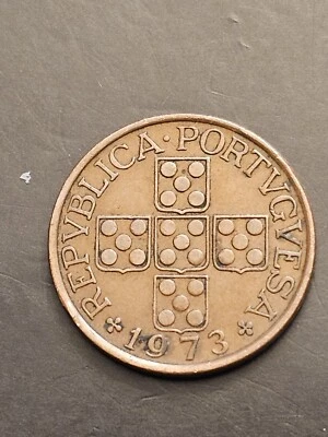 1973  🇵🇹PORTUGAL 1 ESCUDO WORLD COIN KM #597 FINE DETAIL BRONZE LOW 14.2 MIL - Image 1 of 2