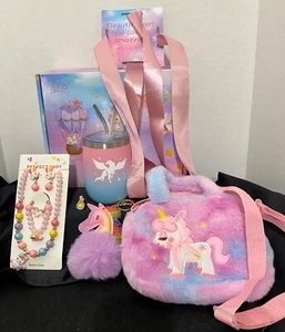 9 Piece Cute Magical Unicorn Travel Gift Box Set Purse, Jewelry, Key Chain, More - Picture 1 of 8