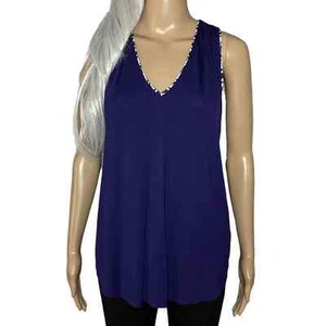 NWT Oscar de la Renta Pink Label Blue Tank - Picture 1 of 7