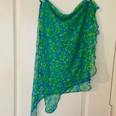 Catalina Mujer Natación Encubrimiento Envoltura Azul Amarillo OS Foto 1 de 4