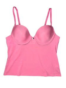 Sexy camiseta sin mangas Frederick’s of Hollywood para mujer pequeña 34A con aros rosa coqueta - Imagen 1 de 7