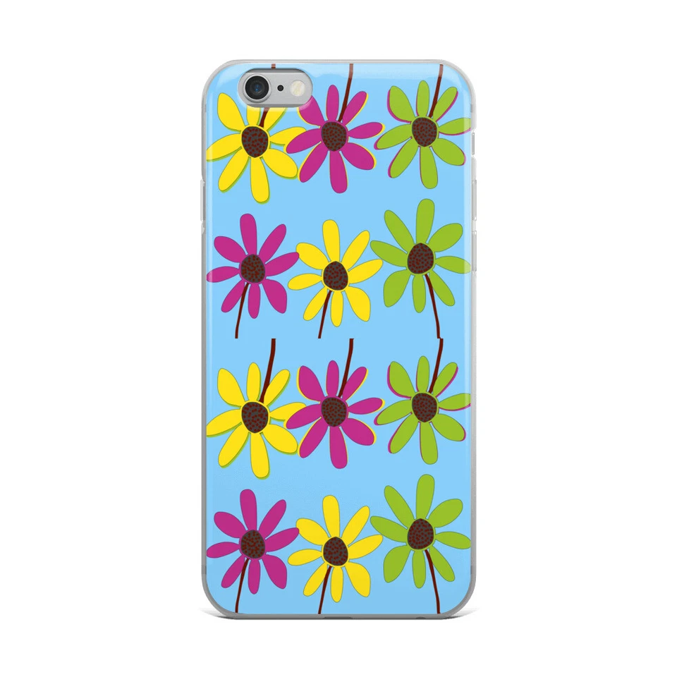 iPhone XR, XS Max, X, 6,7,8, 8 Plus Case Colourful Hand Drawn Flower Petals Sky - Image 1 of 1