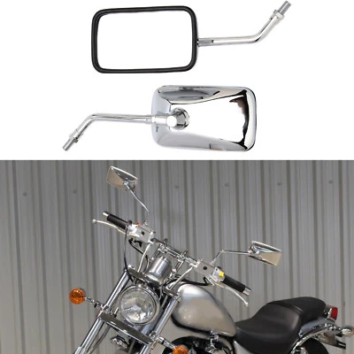 For Suzuki Intruder 800 1400 1800 Chrome Rectangle Motorcycle Rearview Mirrors - Изображение 1 из 4