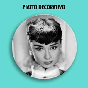 PIATTO DECORATIVO DECORATIVE PLATE AUDREY HEPBURN 3 DIVA MITO STYLE FILM ARREDO - Imagen 1 de 2