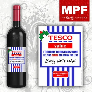 Personalised CHRISTMAS Value Wine Bottle Label - Funny Novelty Gift - Picture 1 of 14