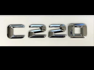 C220 CHROME REPLACEMENT FOR MERCEDES REAR TRUNK EMBLEM BADGE NAMEPLATE DECAL - Bild 1 von 1