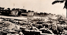 WW2 Photo US Navy LST's Line The Beach At Phillipines Black & White 4" x 5"
