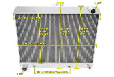 2 Row Western Champion Radiator for 1963 1964 1965 Buick Riviera V8 Engine - Imagem 1 de 4