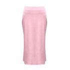Women's Medium Length Satin Skirt, High Waist, A-Line, Swinginging Skirt1732