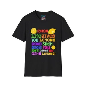 Whimsical Lemon Quote T-Shirt, Fun Gift for Friends, Unisex Tee for Summer - Picture 1 of 41