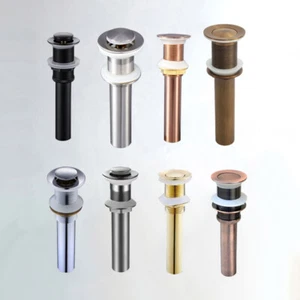 Bathroom Luxury Brass Bathroom Basin Vessel Sink Pop Up Drain without overflow - Picture 1 of 17