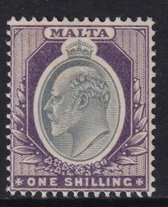 MALTA EDVII SG44, 1s grey & violet, Mint no gum - Picture 1 of 2