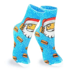 DJ Burger Santa Fuzzy Print Socke - Bild 1 von 1