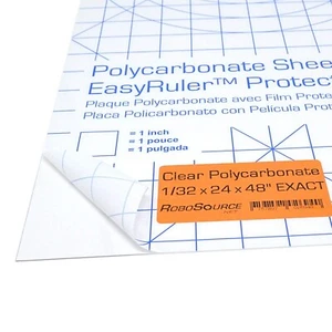 Polycarbonate Plastic Sheet 24" X 48" X 0.030" (1/32") Exact with EasyRuler Film - Picture 1 of 4