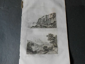 1836 GRAVUR BULINO SORRENTO CASA DEL TASSO E CAVA DEI TIRRENI SALERNO - Bild 1 von 1
