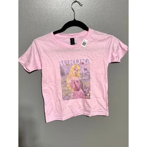 New Gildan Disney Sleeping Beauty Princess Aurora T Shirt XS Cotton Pink - Picture 1 of 4