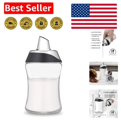 Chic coctelera de azúcar de 7,5 oz - tarro de vidrio con acabado cromado para cocinas elegantes Foto 1 de 4