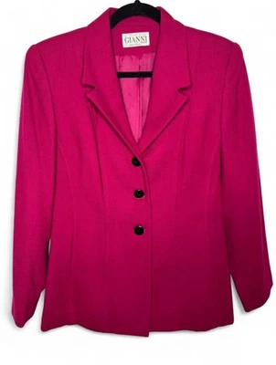 Blazer Gianni Vintage 100% Lana Magenta Perfecto Estado Talla 8 Foto 1 de 4