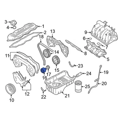 For Nissan Frontier 1999-2004 Nissan 130727B000 Engine Timing Belt Tensioner - Image 1 of 3