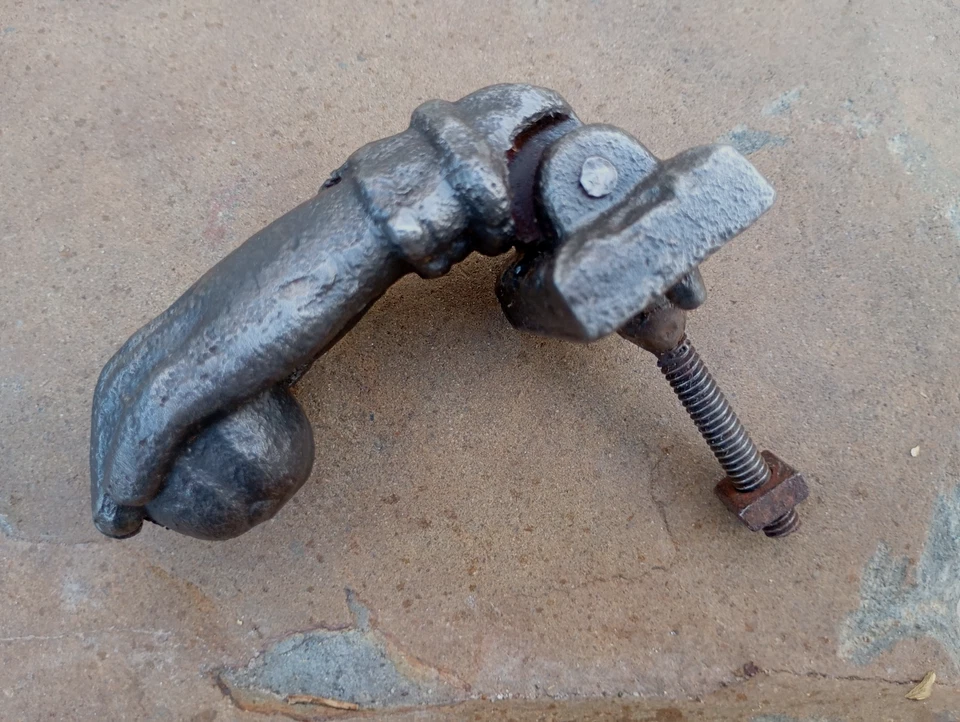 Gorgeous Ball in Hand Door Knocker Iron Antique Hardware Hand of Fatima - Image 1 of 4