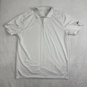Nike Dri-Fit weißes kurzärmliges Poloshirt mit Kragen Herren Medium - Bild 1 von 7