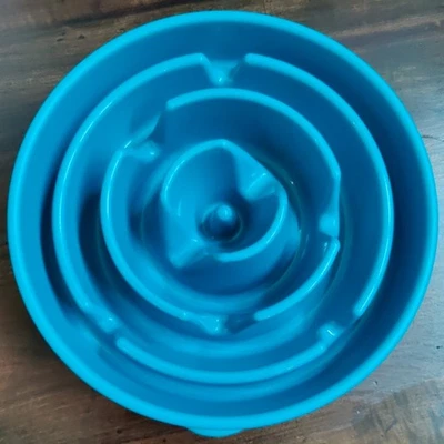 Outward Hound Fun Feeder Slo Bowl, Alimentador Lento Perro Bowl, Mediano/Mini, Turquesa Foto 1 de 4