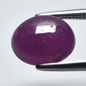 💎 3.53ct 9.2x8mm Oval Cabochon Purplish Red Ruby - Unheated, Africa Gemstone - Picture 1 of 4