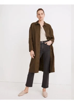 NEW Madewell Linen Oversized Duster Coat Jacket Long Lines Minimalist Luxury M - Image 1 of 4