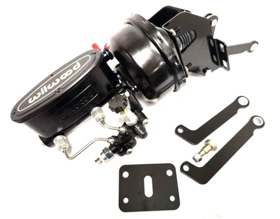 Soporte de válvula de cilindro maestro Wilwood de 7" negro para refuerzo de freno de 1" se adapta a MOPAR A B E Foto 1 de 4