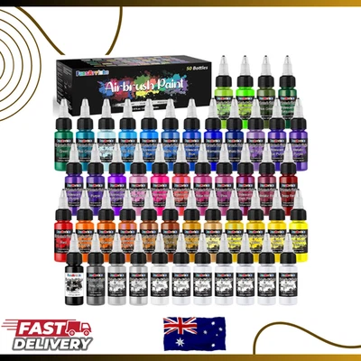 Airbrush Paint Set 44 Colors with 6 Thinners Acrylic Air Brush Paint Kit - image 1 of 4
