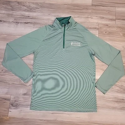 PGA Tour половина молнии рубашка женщин Meduim зеленый длинным рукавом в полоску Levelwear - Изображение 1 из 4