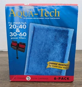 Aqua-Tech EZ-Change Replacement #3 Aquarium Filter Cartridge 6 Pack Fish NEW - Picture 1 of 6