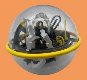 Perplexus Rookie 3D Maze Puzzle Ball Brain Teaser Toy Yellow & Clear Sphere - Picture 1 of 8