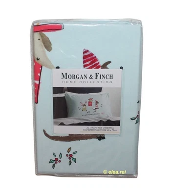 Morgan & Finch All I Want For Christmas Standard Pillowcase Puppy Gift NEW - image 1 of 4